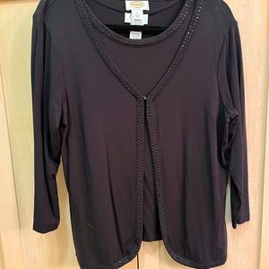 Talbots Black Beaded Twin Set